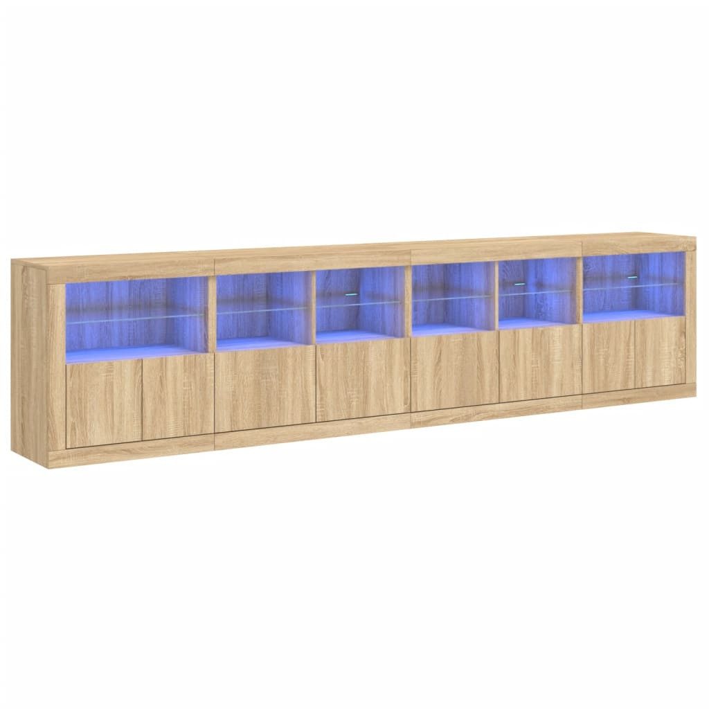 vidaXL Sideboard Sideboard mit LED-Leuchten Sonoma-Eiche 283x37x67 cm (1 St günstig online kaufen