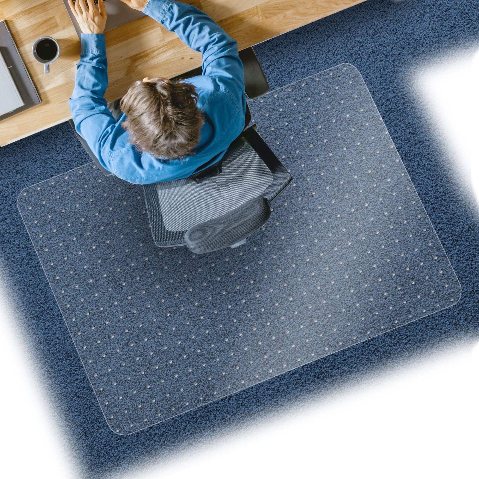 Nova Forma Bodenschutzmatte PET, - transparente Schutzmatte für Teppichböden - 100% recyclebar - nachhaltige Bürostuhlmatte - Größe wählbar Teppichboden