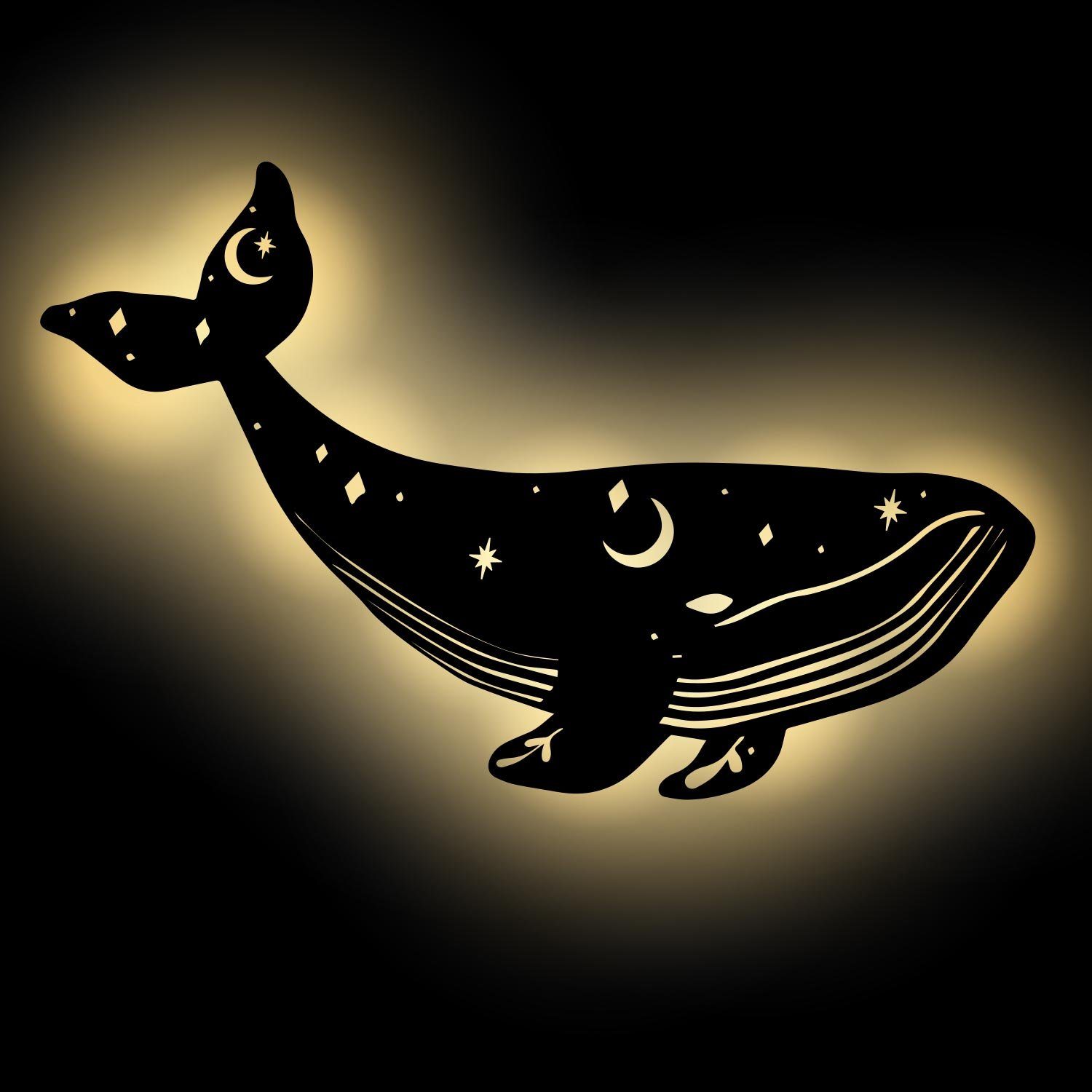 Namofactur LED Nachtlicht Wal Kinderzimer Wand Lampe Dekoration, Nachtlicht für Kinder, Ohne Zugschalter/Stern, LED fest integriert, Warmweiß