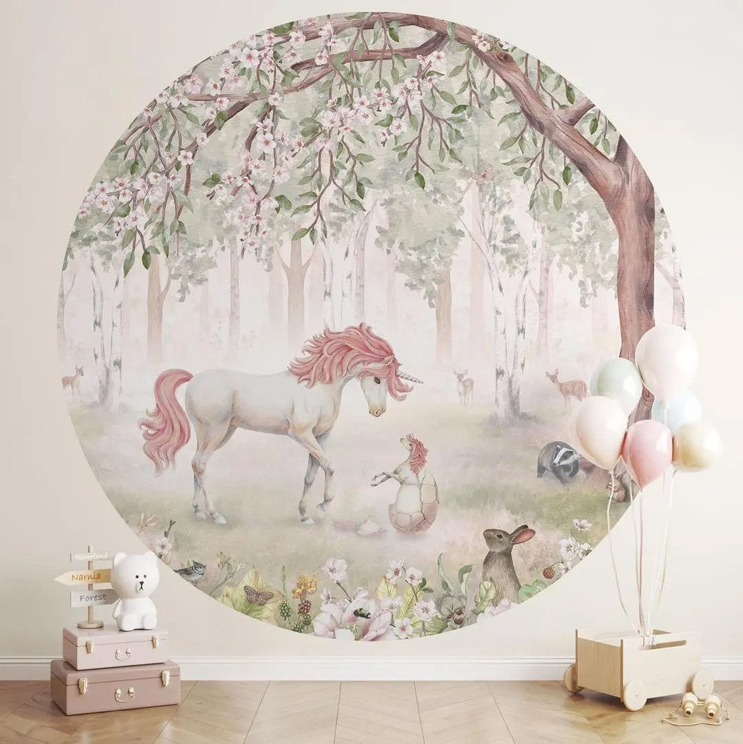 K&L Wall Art Fototapete Mädchenzimmer Vliestapete Einhorn Fototapeten aus Vlies, wahlweise als Klebetapete zum Ankleben oder Vliestapete zum Tapezieren