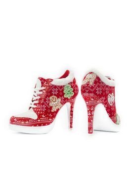 Missy Rockz PATCHWORKZ XMAZ limited edition red/white High-Heel-Stiefelette Absatzhöhe: 10,5cm