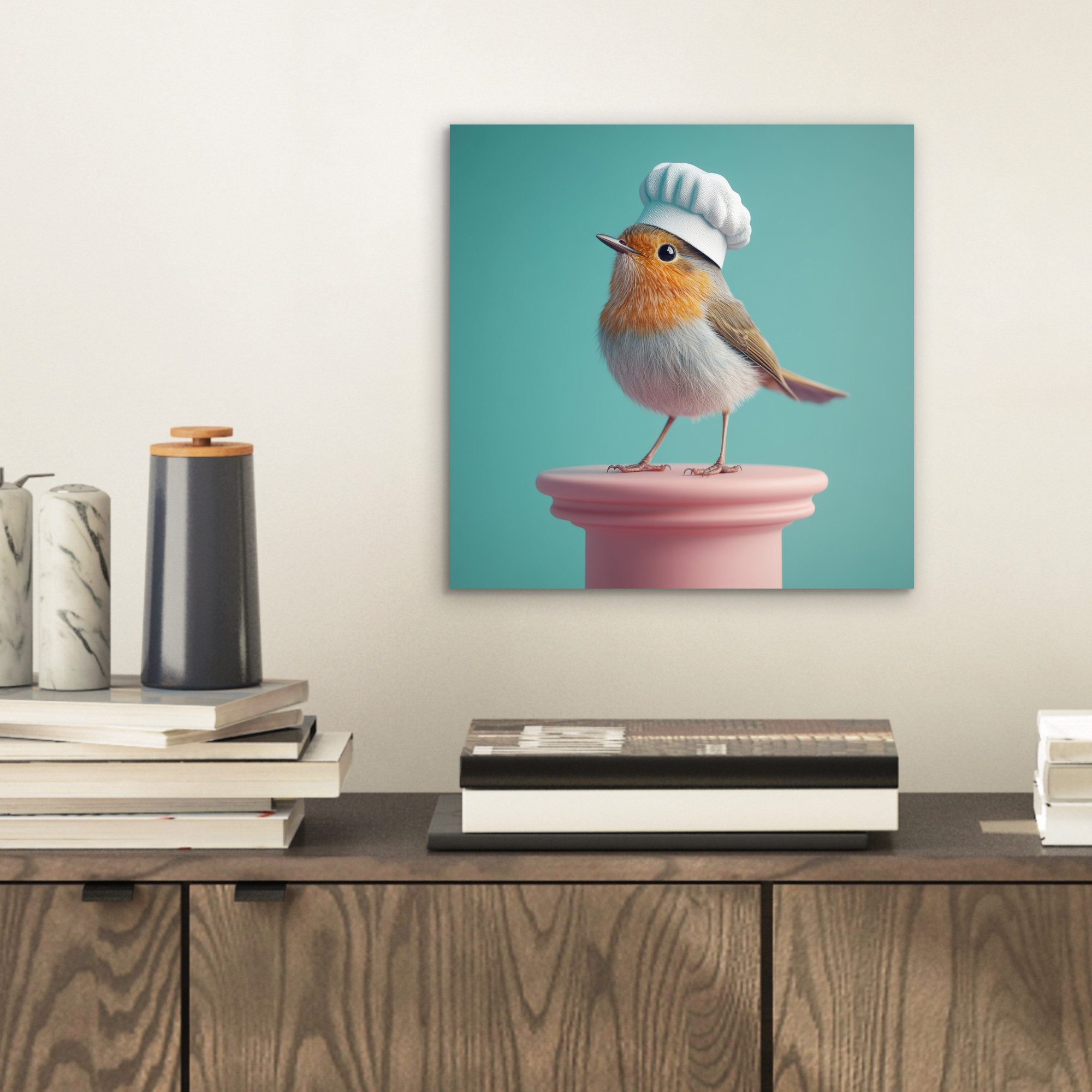MuchoWow Metallbild Rotkehlchen - Vogel - günstig online kaufen