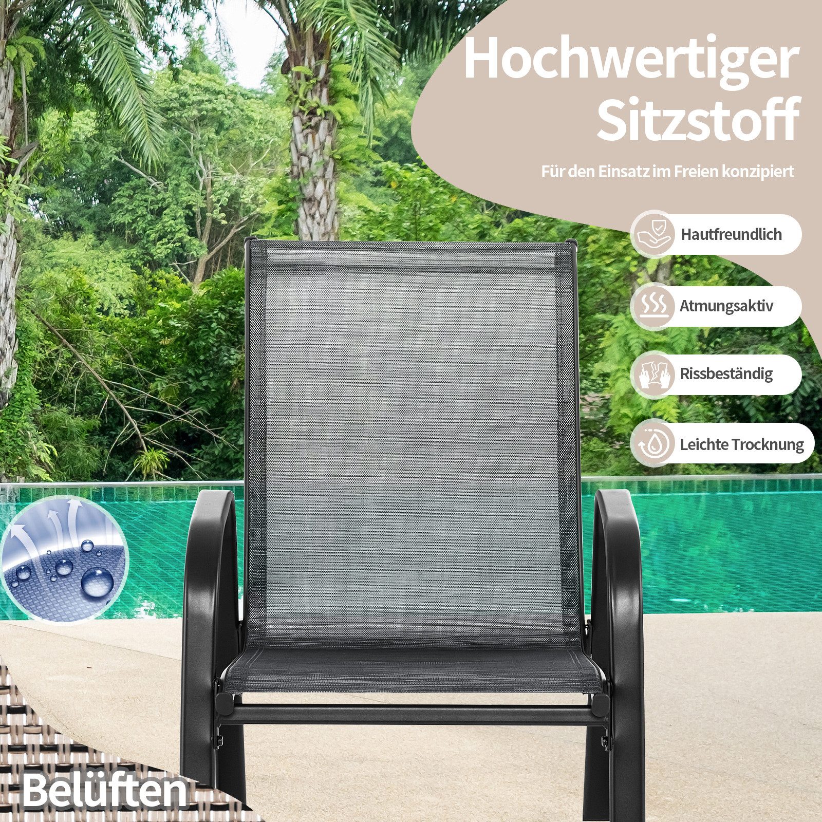 COSTWAY Gartenstuhl 2er Set Schaukelstuhl (2 günstig online kaufen