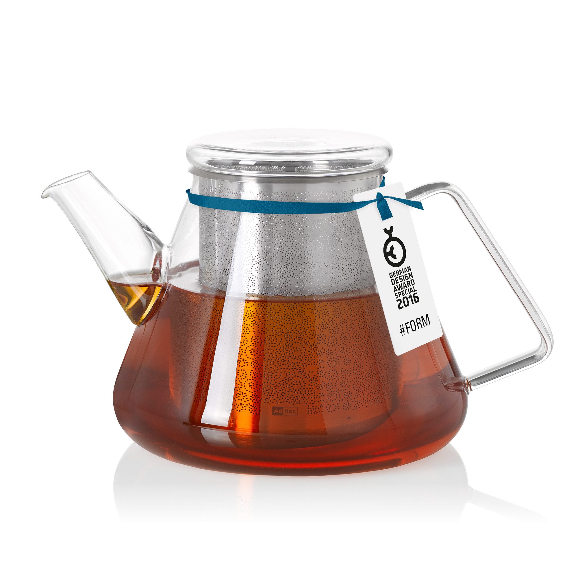 AdHoc Teekanne Orient+, 1,5 l, Borosilikatglas mit Edelstahlfilter, hitzebeständig & aromaschonend