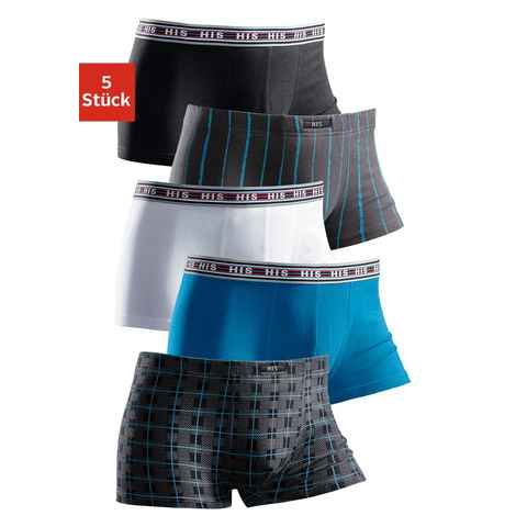 H.I.S Boxershorts (Packung, 5-St) in Hipster-Form aus Baumwoll-Stretch