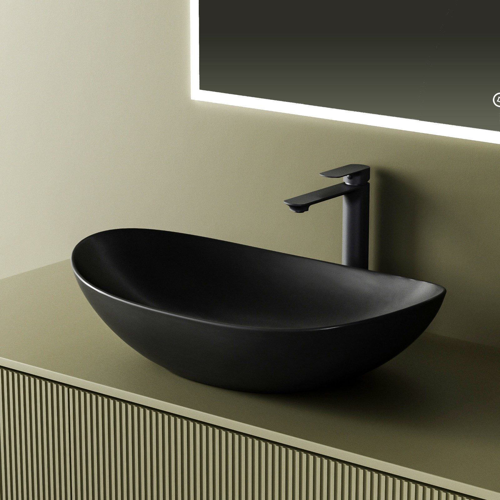 EMKE Aufsatzwaschbecken Waschbecken Oval 61.5×36cm für günstig online kaufen