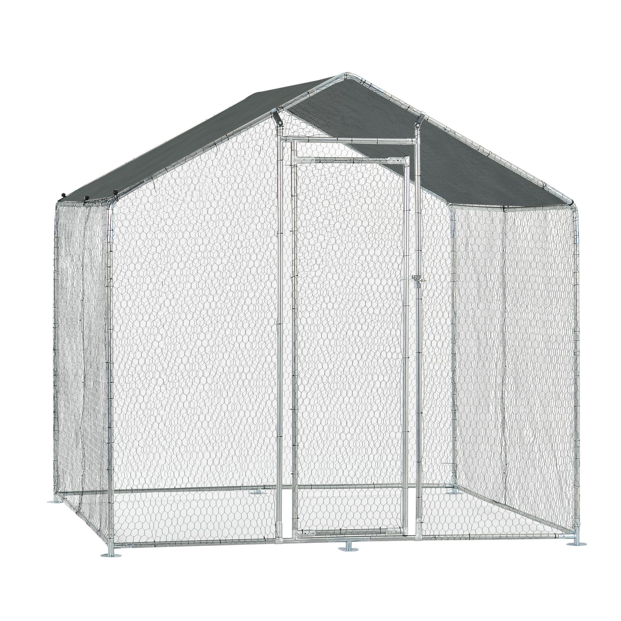pro.tec Freigehege, mit Sonnendach »Wels« Stahl Drahtgeflecht 2 x 2 x 2 m