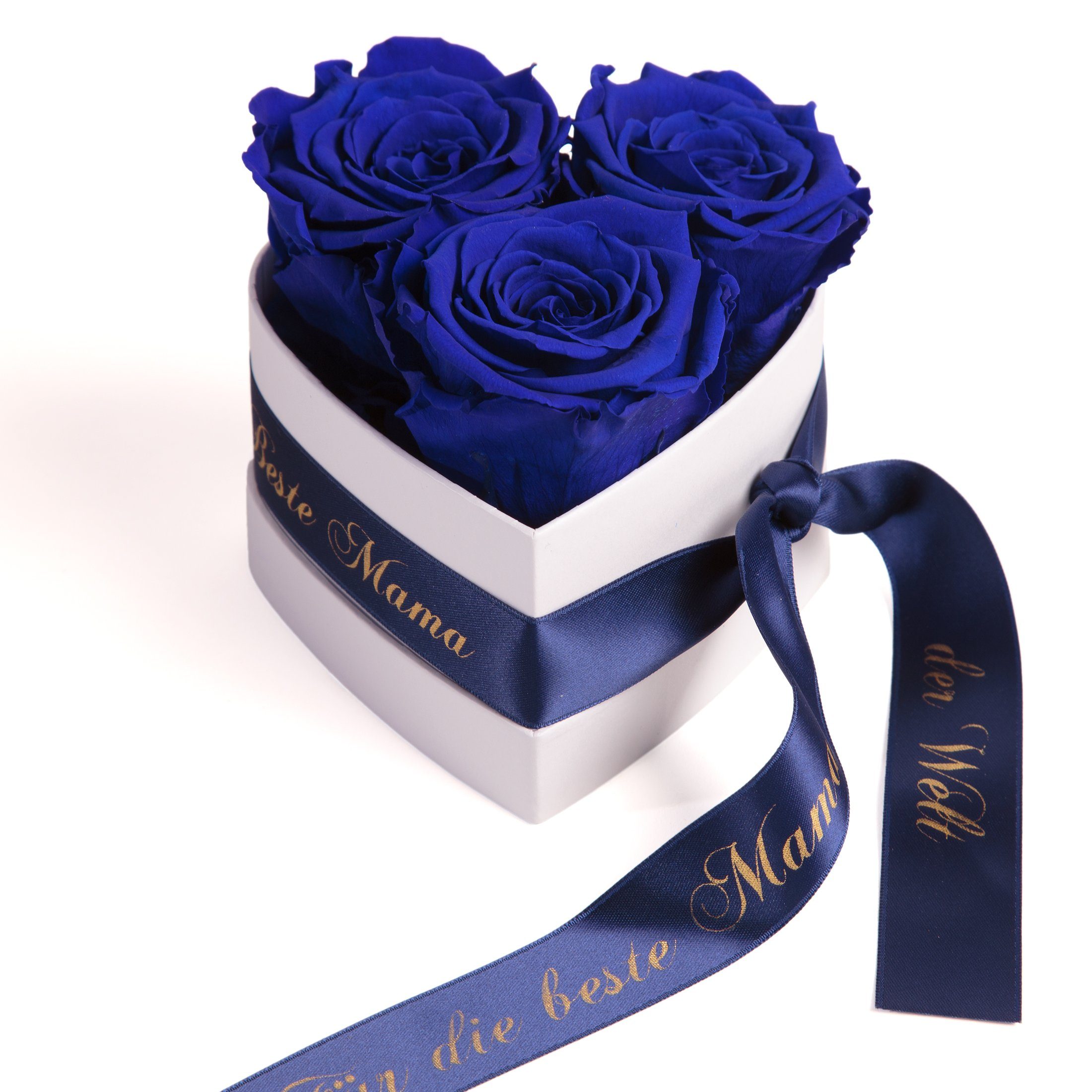 Rosen der Rose, haltbar Blau für 10 Heidelberg, Höhe Geschenk ROSEMARIE 3 Kunstblume Mama Infinity Herz Blumen Jahre Welt cm, Beste die Rosenbox echte SCHULZ 3