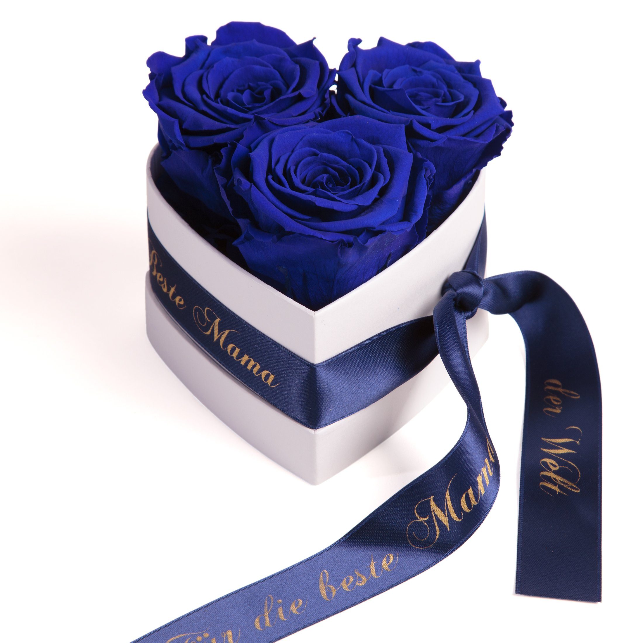 Rose, ROSEMARIE die Rosen 10 Infinity Höhe Jahre SCHULZ echte Heidelberg, Blumen Mama Beste Blau Geschenk Herz Rosenbox 3 cm, 3 haltbar für Kunstblume Welt der