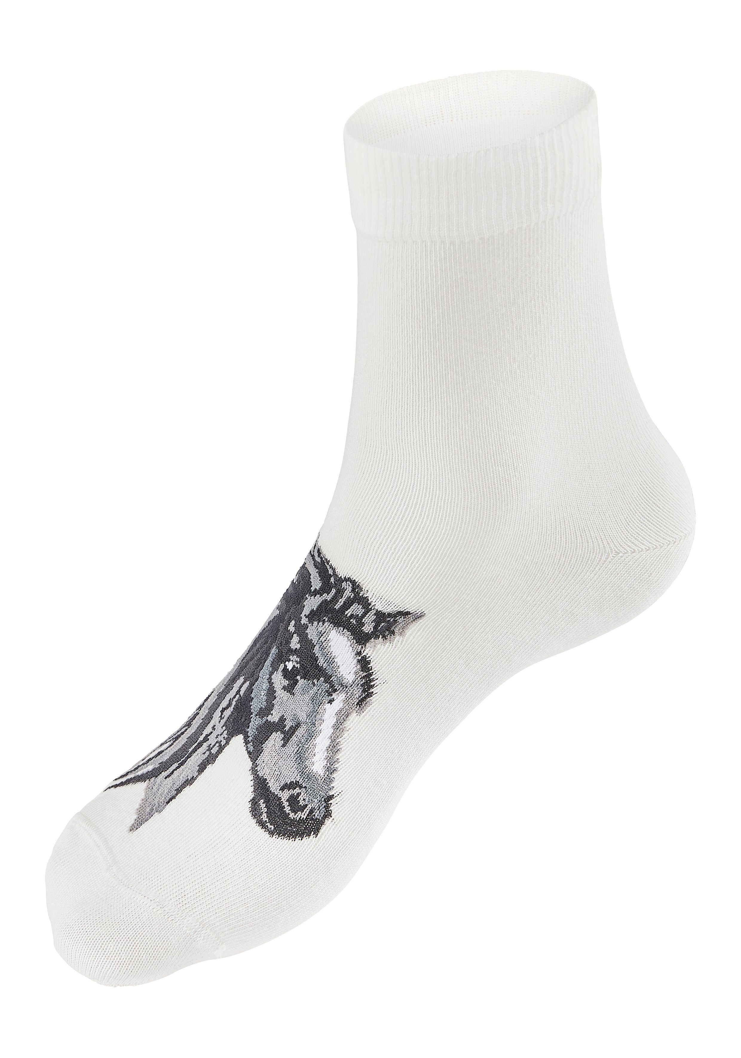 H.I.S Socken verschiedenen mit (5-Paar) Pferdemotiven