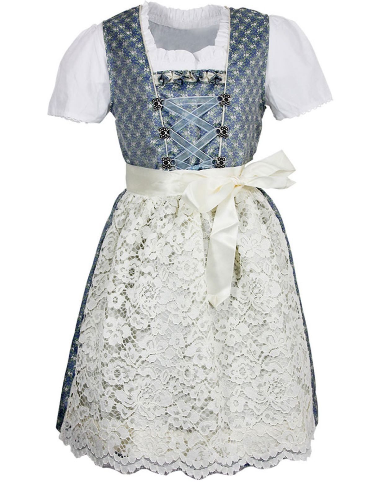 Isar-Trachten Dirndl Isar-Trachten Kinder Dirndl 'Sarah' 3-tlg. mit Blu