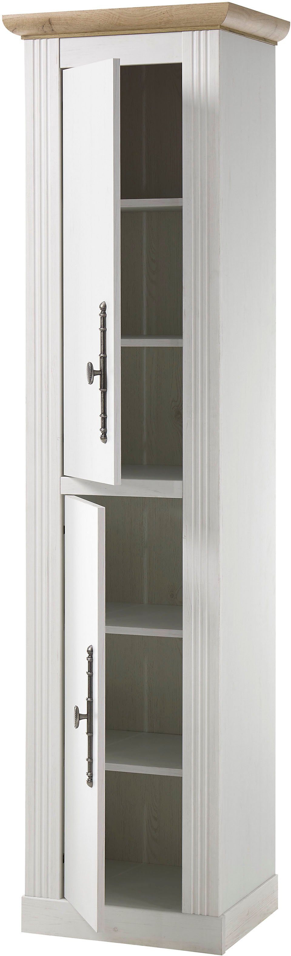 OTTO home Stauraumschrank WESTMINSTER, Badschrank im Landhausstil, Schrank mit Metallgriffen in 2 Farben verfügbar, mit Stauraum hinter Drehtüren – Bild 4 von 5