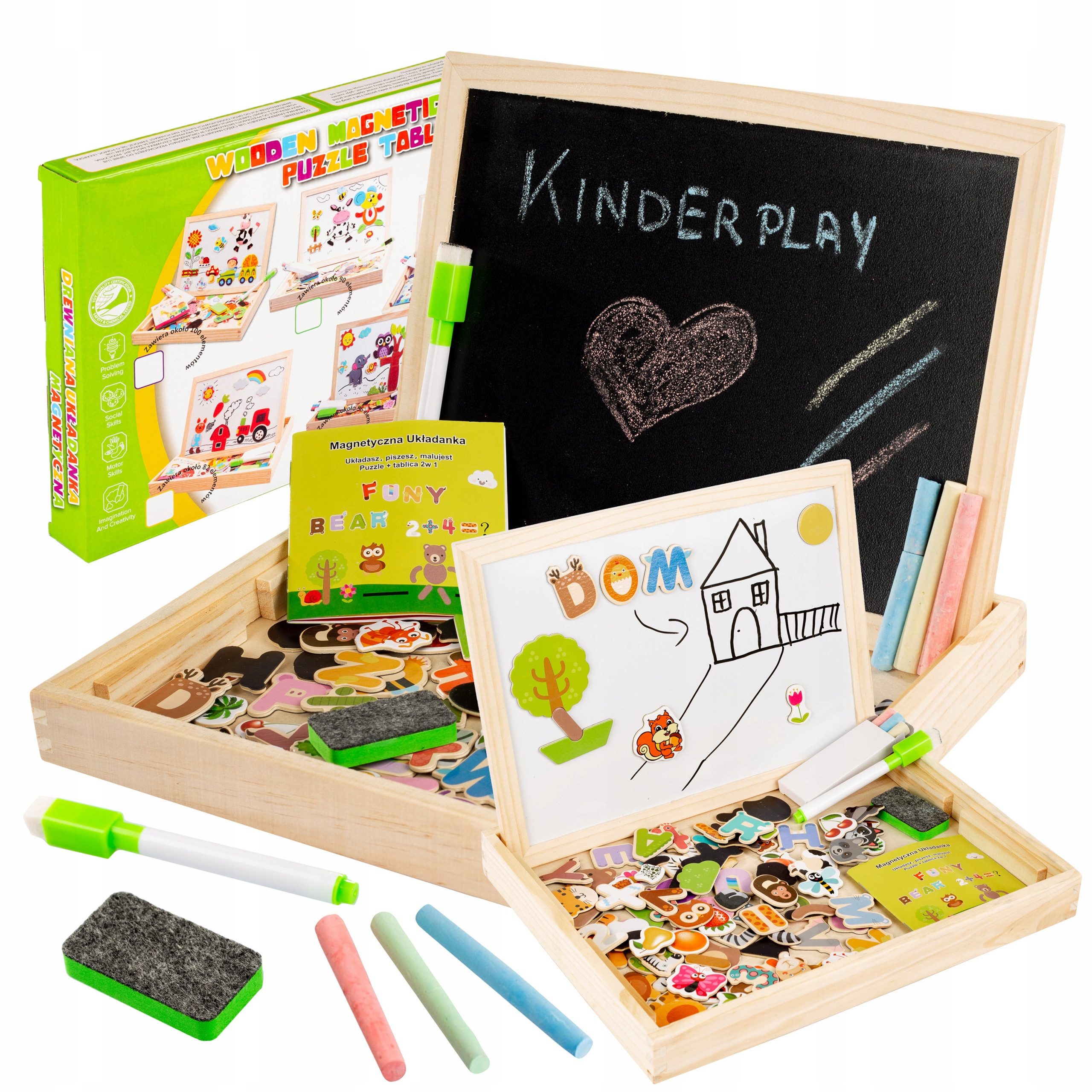 kinderplay Magnettafel Magnettafel aus Holz – beidseitig – Lernspaß für Kin günstig online kaufen