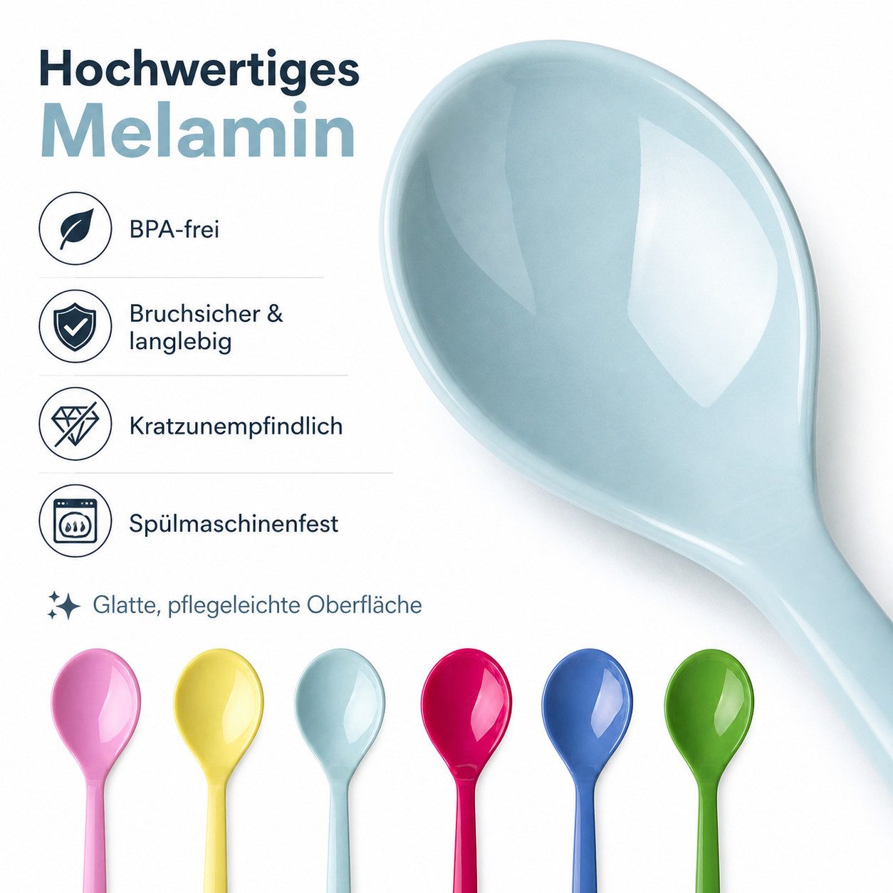 rice Teelöffel Rice Melamin Teelöffel 6er Pack in Classic Farben (2 Stück)