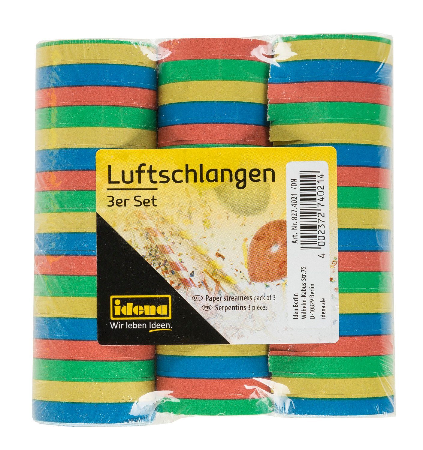 Idena Luftschlange Idena 8274021 - Luftschlangen, 3 Rollen, Mehrfarbig, aus Papier, Dekor – Bild 2 von 5