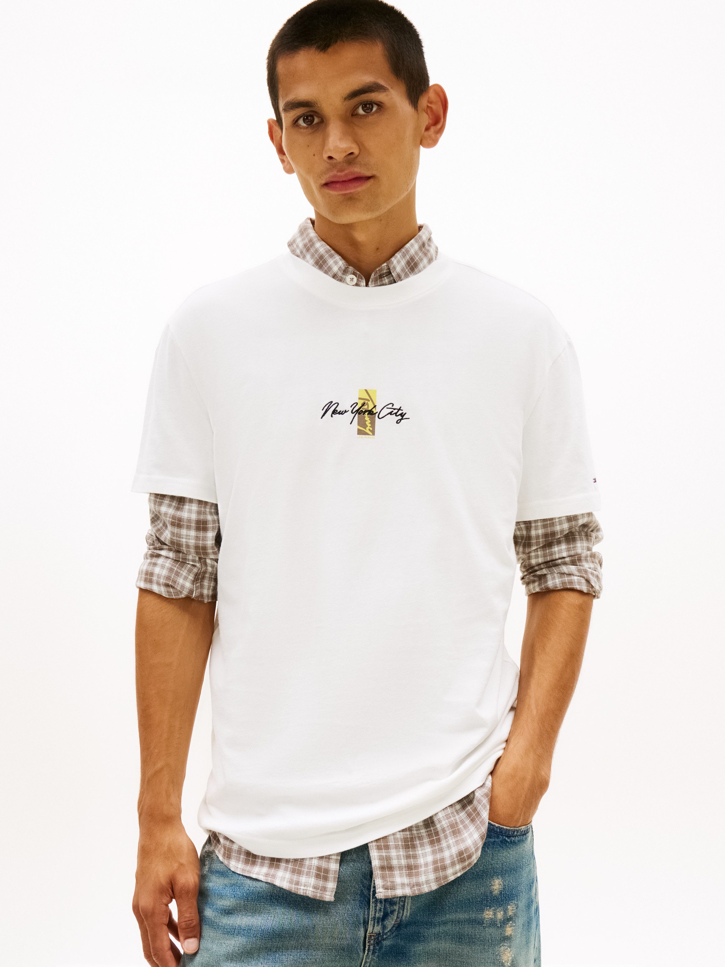 Tommy Jeans T-Shirt TJM REGULAR SIGN BLOCK Regular fit mit Rundhalsausschnitt