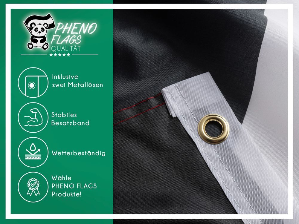 PHENO FLAGS Flagge Syrien Flagge - Syrienfahne 90 x 150 cm, Strapazierfähige Fahne für Fahnenmast, mit 2 Ösen