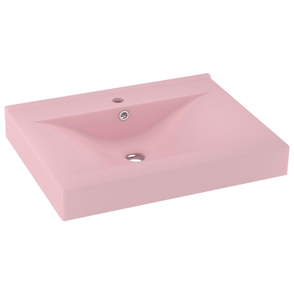 vidaXL Waschbecken, Luxus-Waschbecken mit Hahnloch Matt-Rosa 60x46 cm Keramik