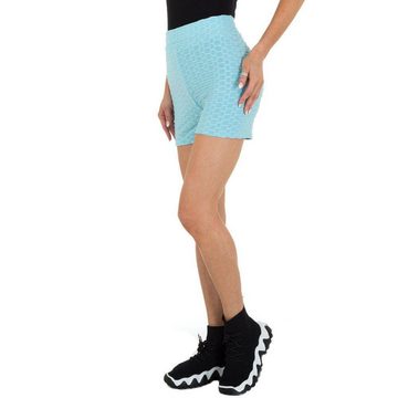 Ital-Design Shorts Damen Freizeit Hotpants Stretch Freizeitshorts in Hellblau