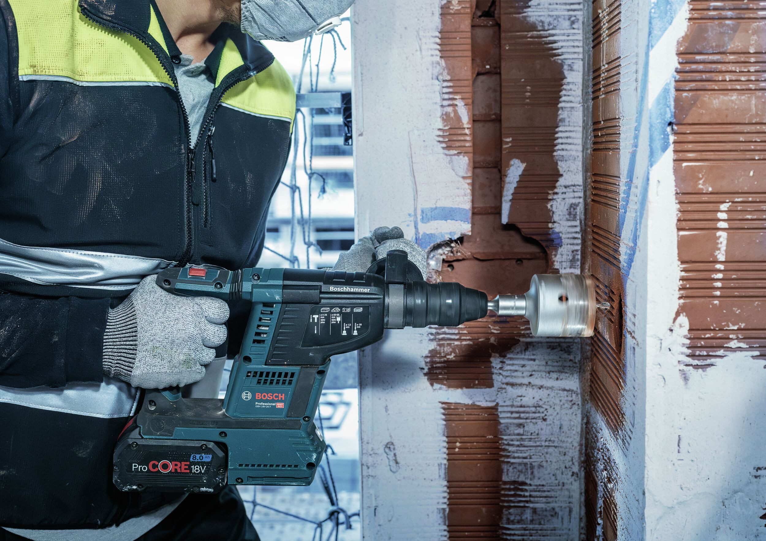 BOSCH Universalbohrer Pro SDS plus-5, (3 Teile), SDS plus-5 Hohlbohrkronen-Set, 68 x 54 x 72 mm, 3-teilig
