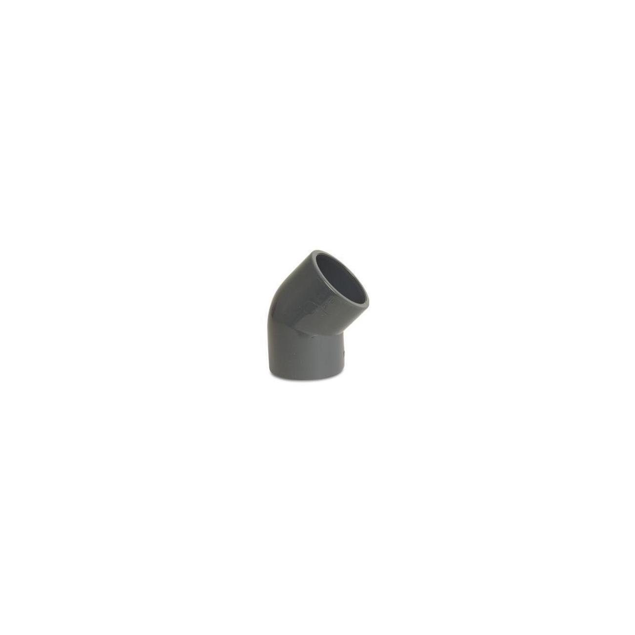 Steckfitting Bevo PVC-U Winkel 45° 40 mm Klebemuffe 16bar Grau