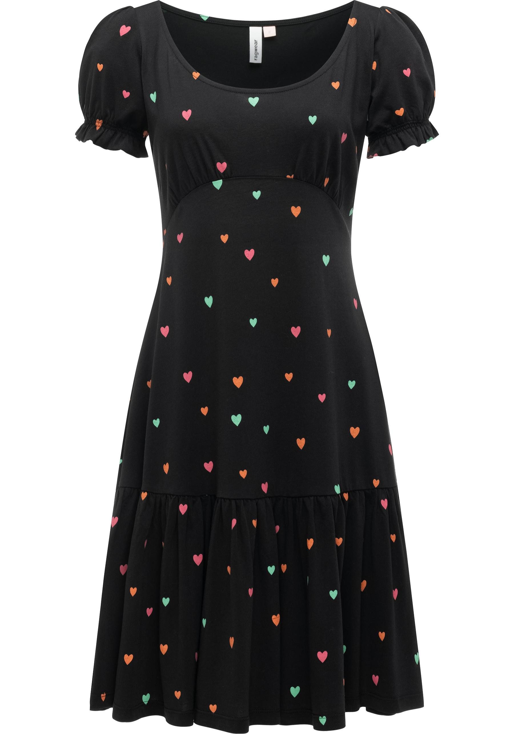 Ragwear A-Linien-Kleid Orise Print Knielanges verspieltes Sommerkleid