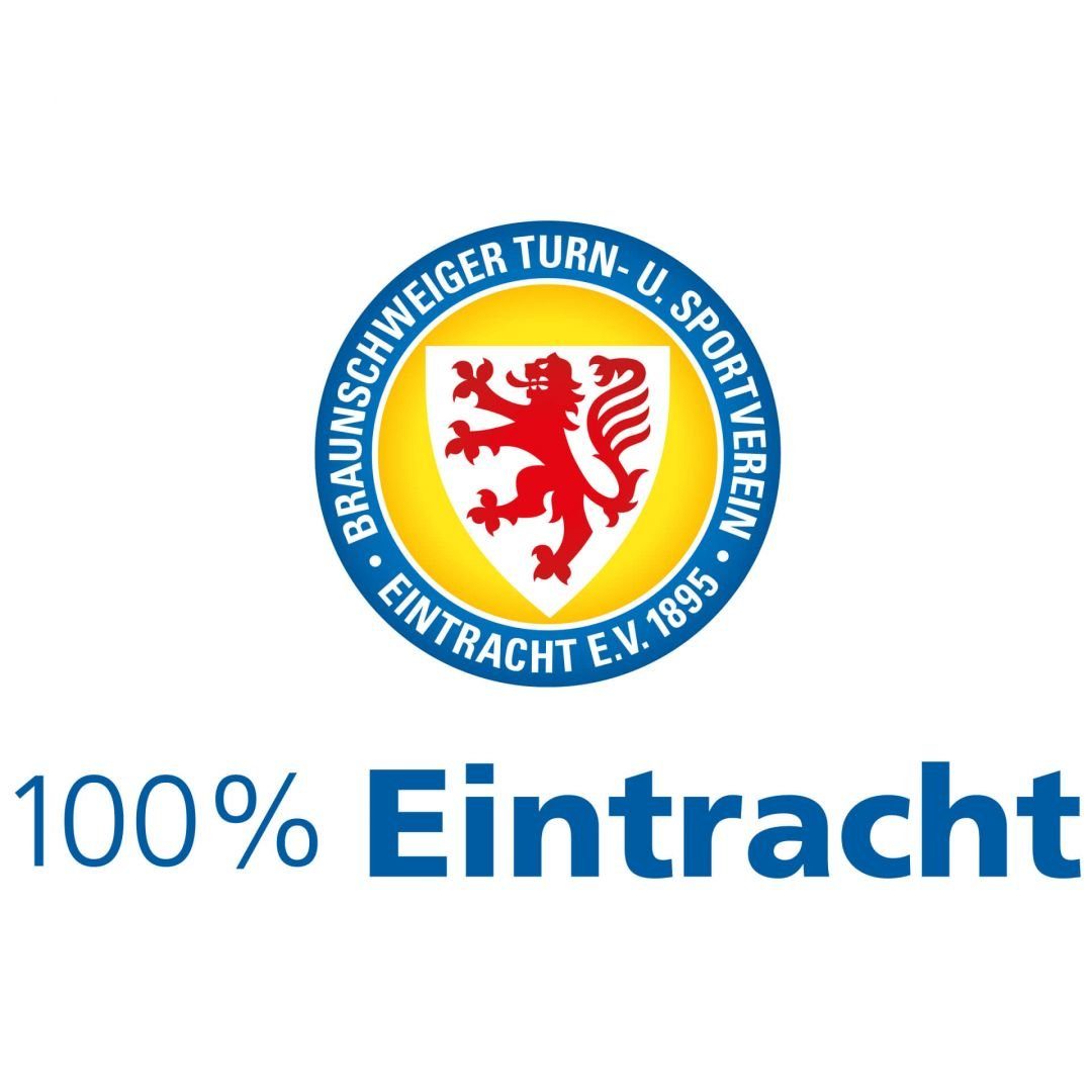 Eintracht Braunschweig Wandtattoo Fußball Wandsticker 100% Eintracht Braunschweig Löwenstadt Logo, Wandbild selbstklebend, entfernbar
