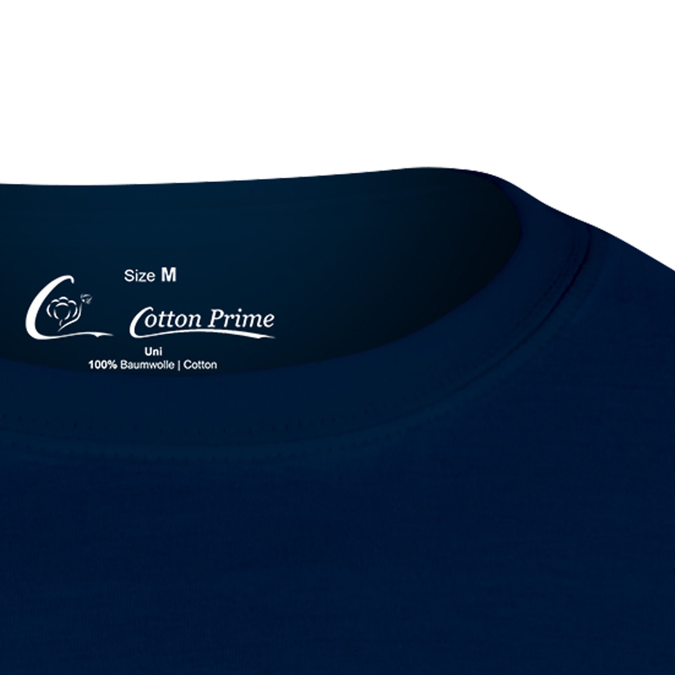 Cotton Prime® T-Shirt O-Neck Tee Dunkelblau 