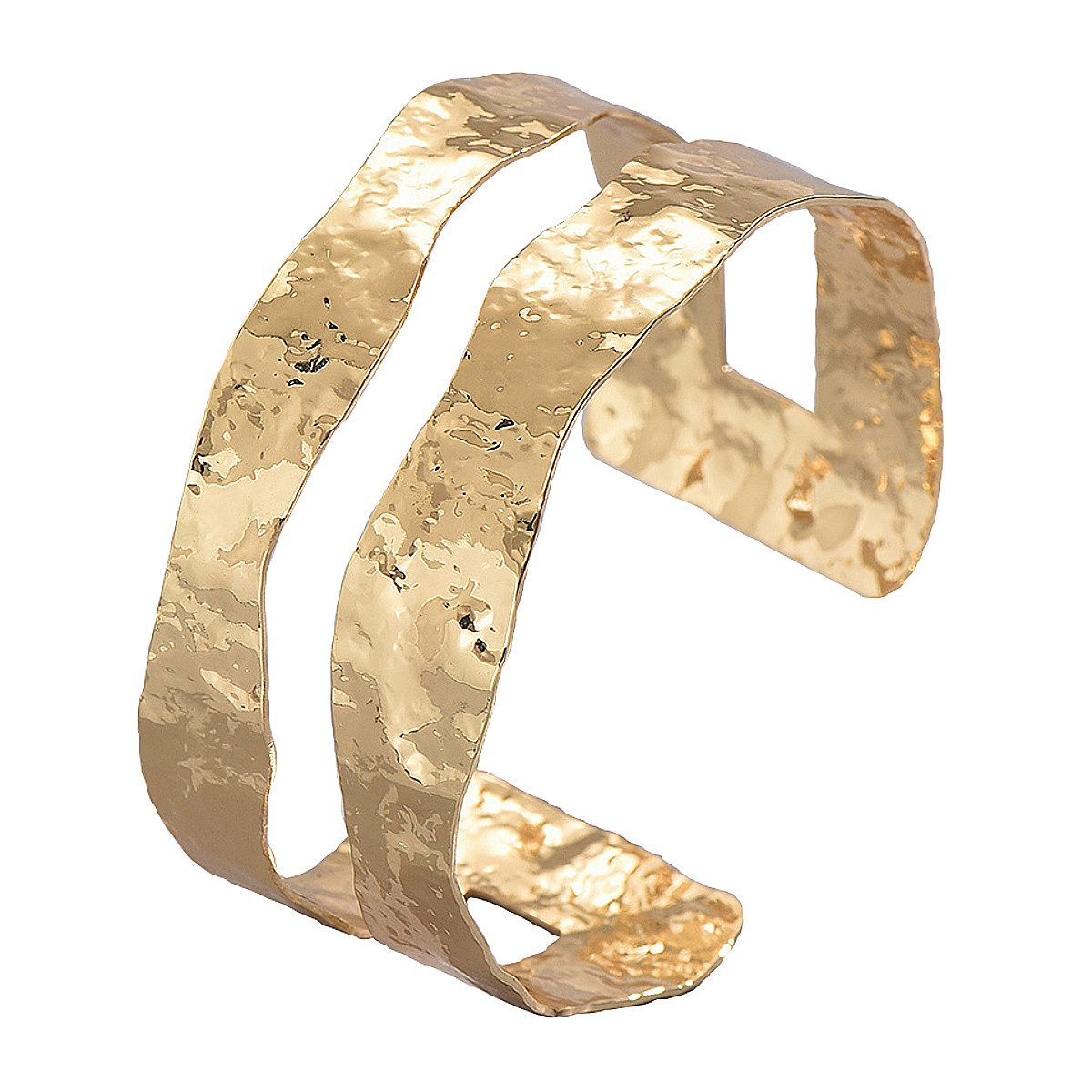 KARMA Armreif Armband Damen Metall Gold gehämmert Armband Metallarmreif Rei günstig online kaufen