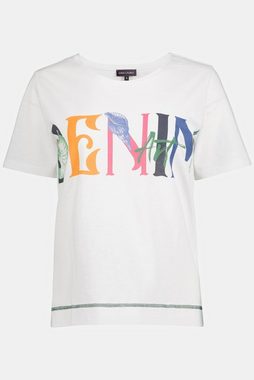 Gina Laura Rundhalsshirt T-Shirt Motiv DENIM Oversized Rundhals Halbarm