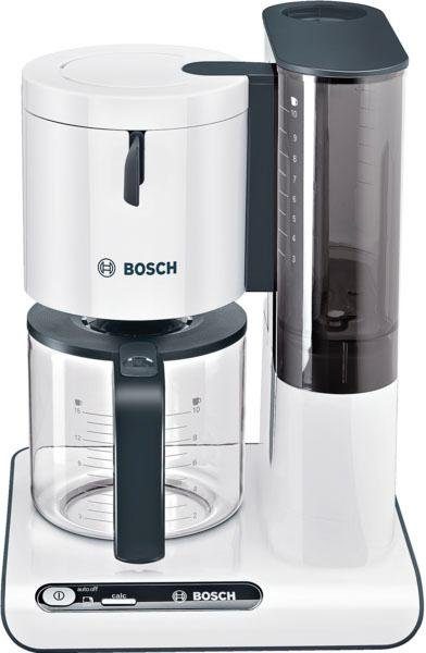 BOSCH Filterkaffeemaschine Styline TKA8011, Aroma Sensor, Aromaschutz-Glaskanne 1,25 L, 1,25l Kaffeekanne, Papierfilter 1x4, für 10-15 Tassen, Abschaltautomatik, Entkalkungssystem, schwarz
