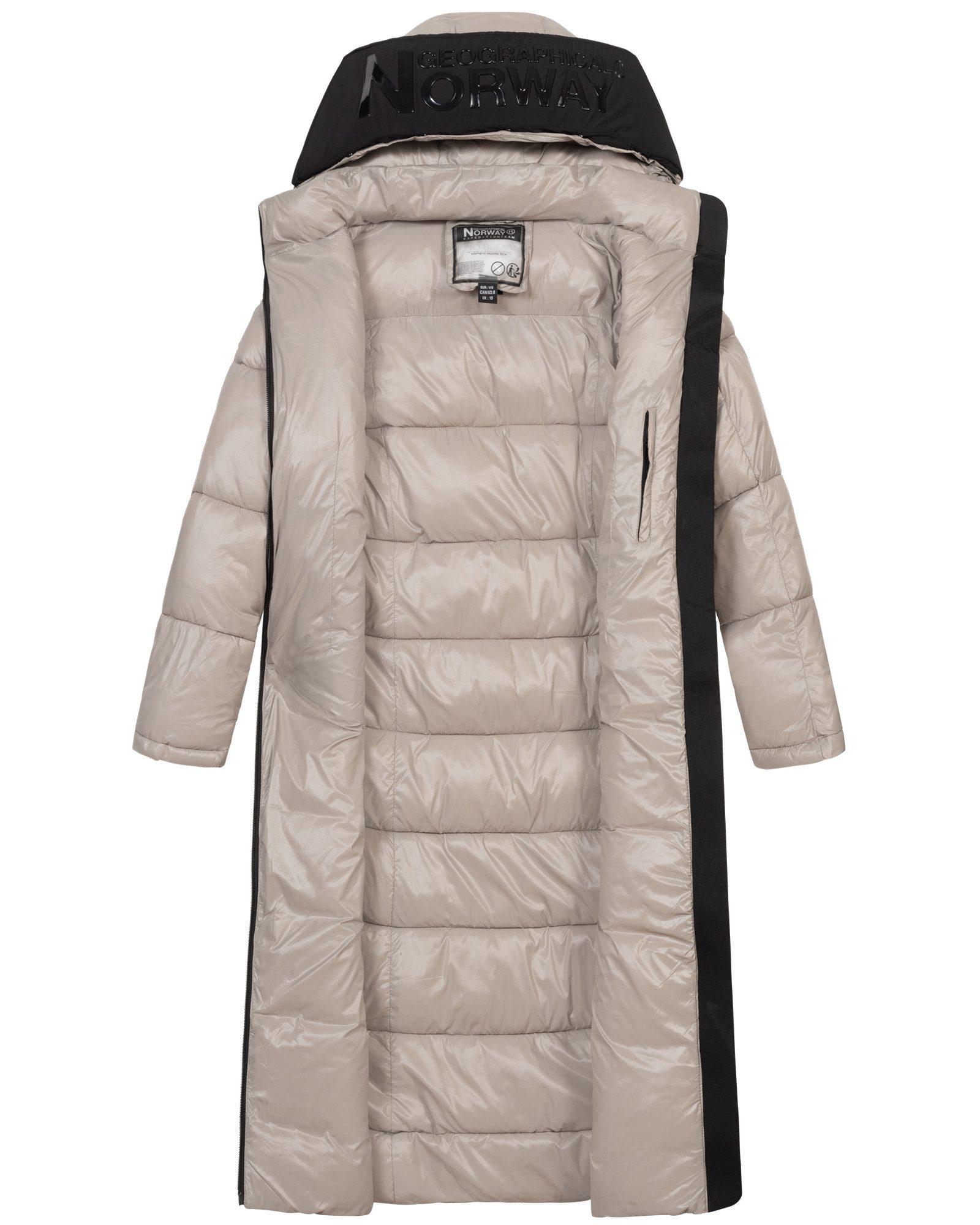 Geographical Norway Steppmantel Winter Jacke Parka Steppjacke Steppmantel Wintermantel Lange Mantel