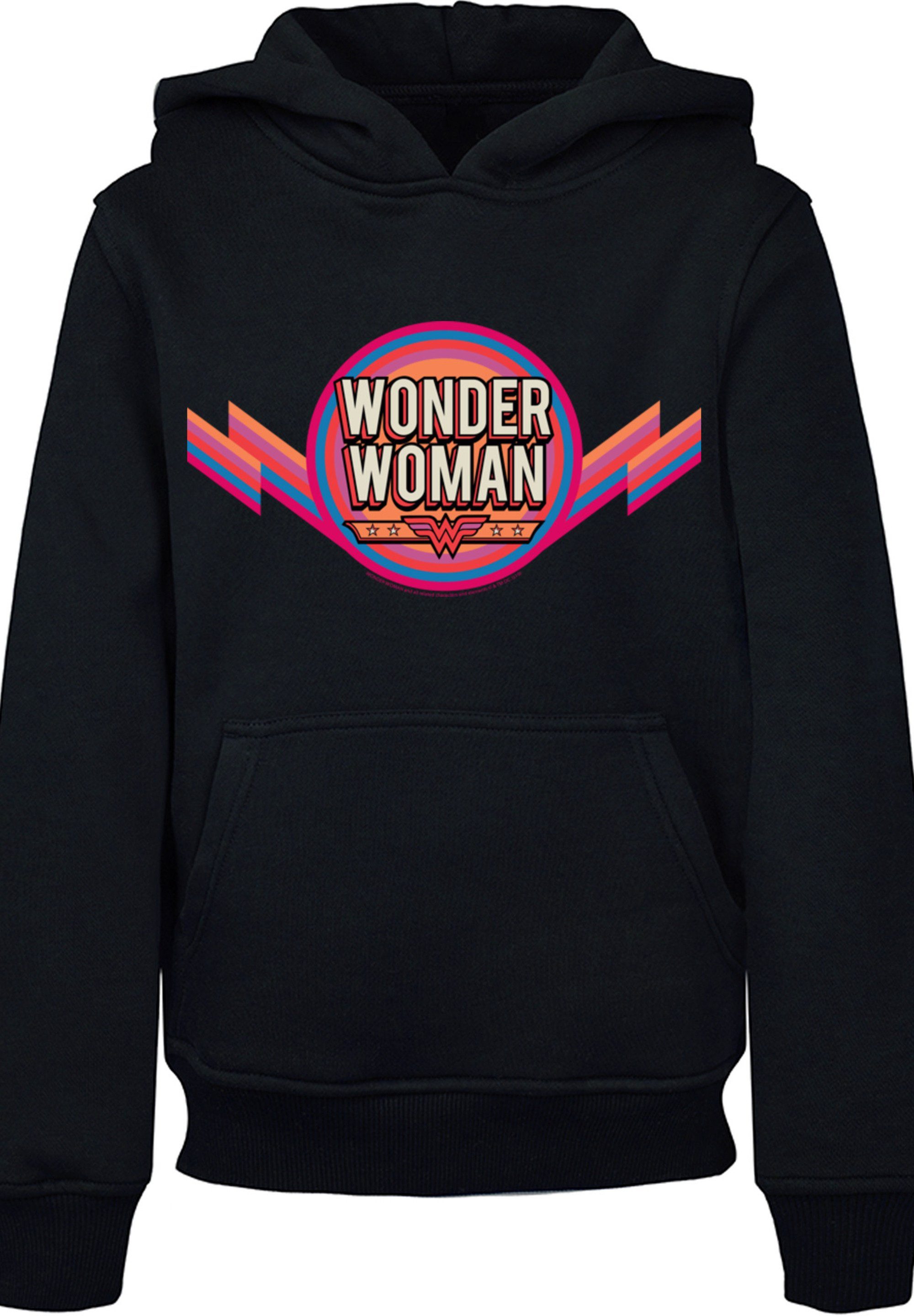 schwarz Wonder Logo Print Woman F4NT4STIC Comics Rainbow DC Kapuzenpullover