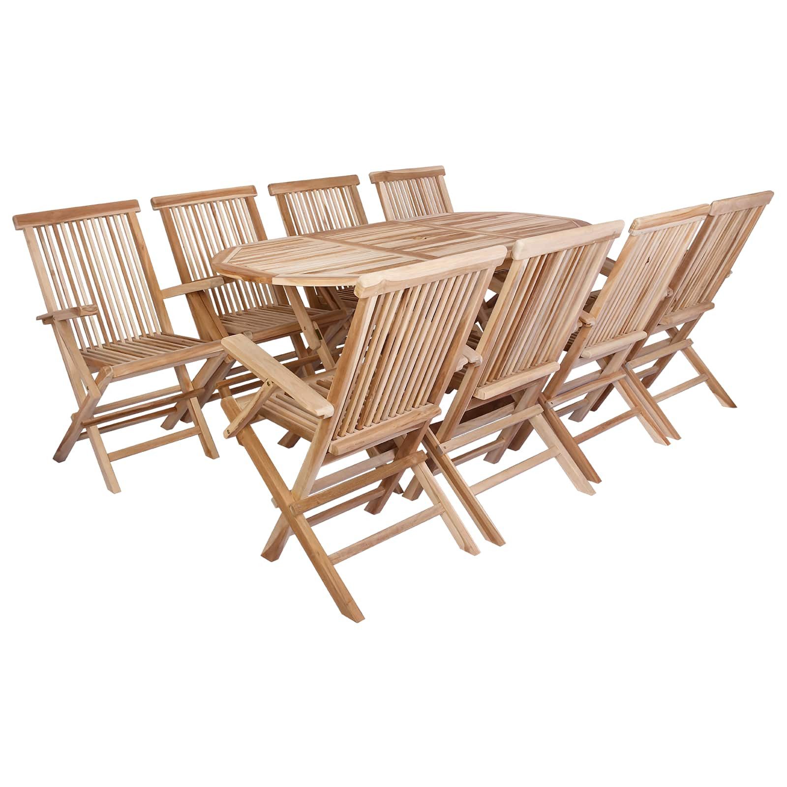 vidaXL Gartenlounge-Set Gartenmöbel Set 9 Stk. Natur Massivholz, (9-tlg)
