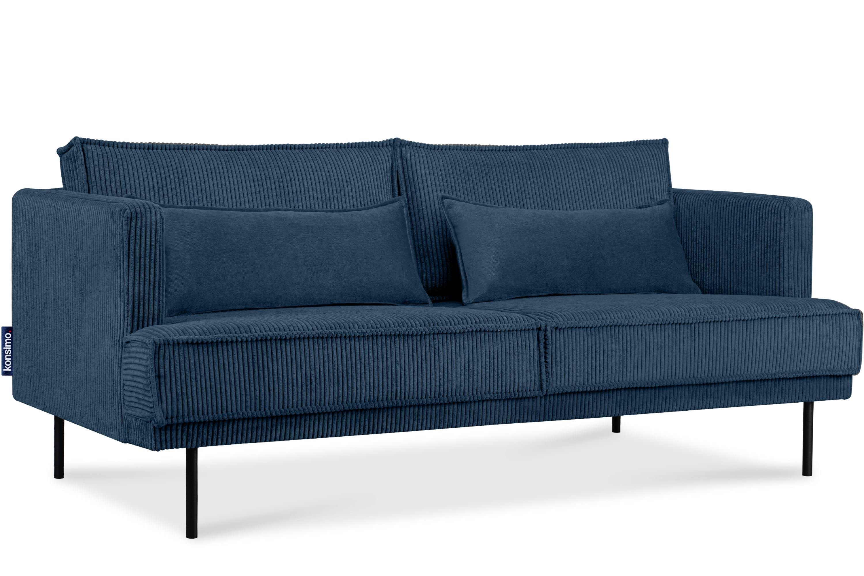 Konsimo 3-Sitzer GANZO Sofa 3-Personen, Loft-Stil Zierkissen, Wohnzimmersofa, mit