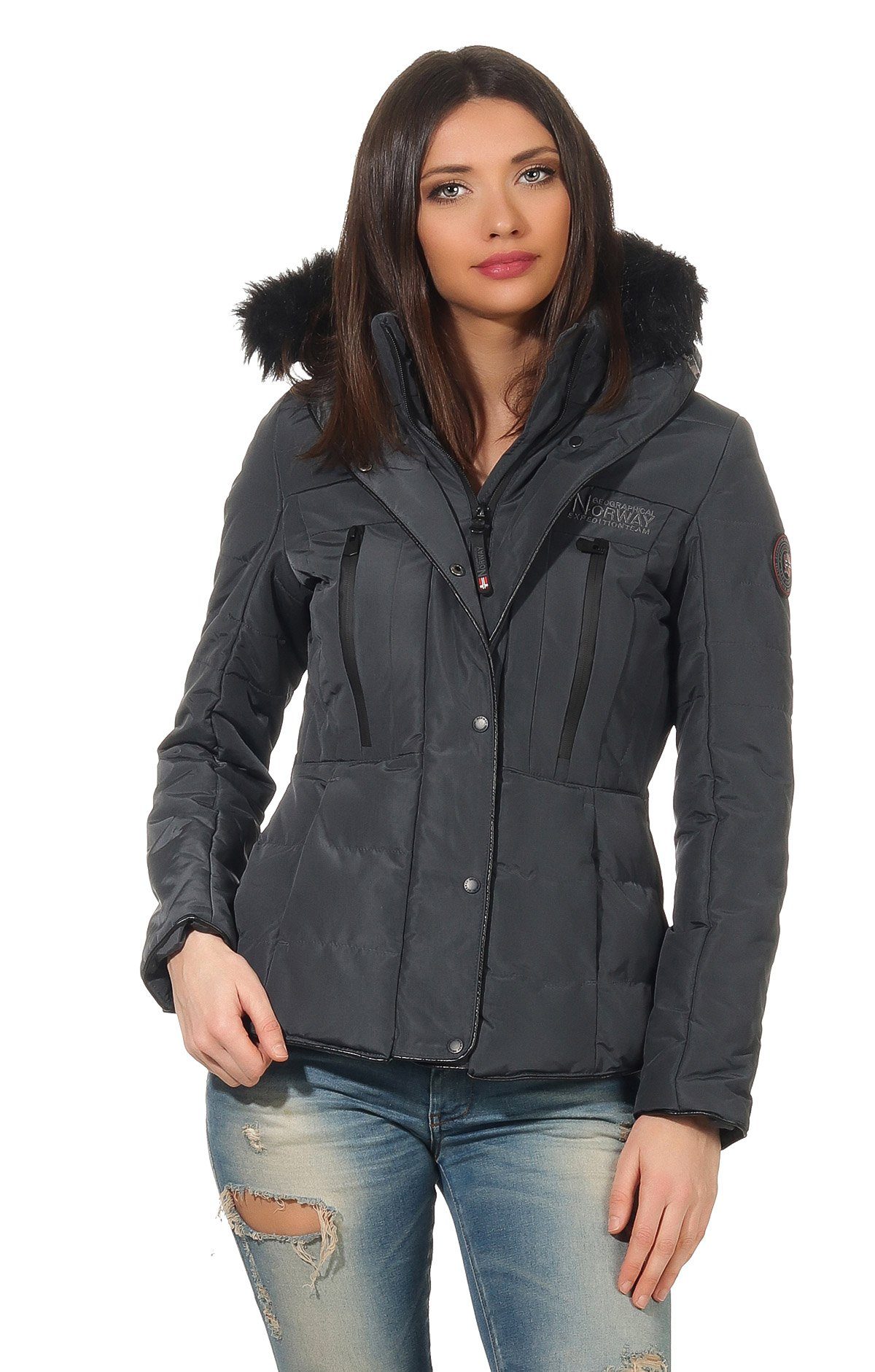 Geographical Norway Winterjacke Outdoor Damen Jacke Slim-Fit in Unifarbe, m günstig online kaufen