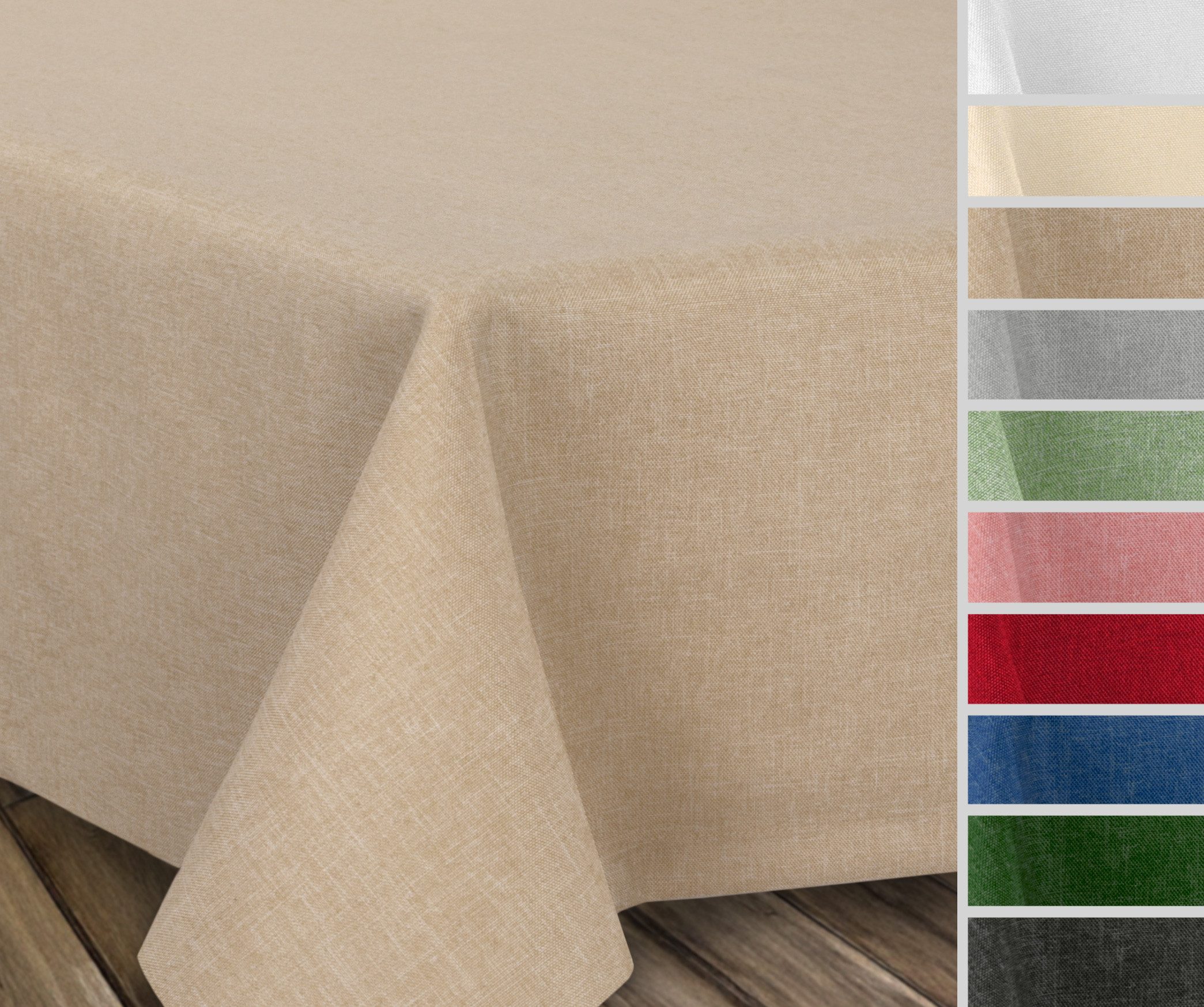 Beautex Tischdecke Fleckenabweisende bügelfreie Tischdecke mit Lotuseffekt, Leinenoptik (1-tlg)