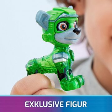 Spin Master Spielzeug-Auto Paw Patrol - Movie II - Basic Themed Vehicles Rocky, Mülltransporter mit Welpenfigur, Licht- und Soundeffekt