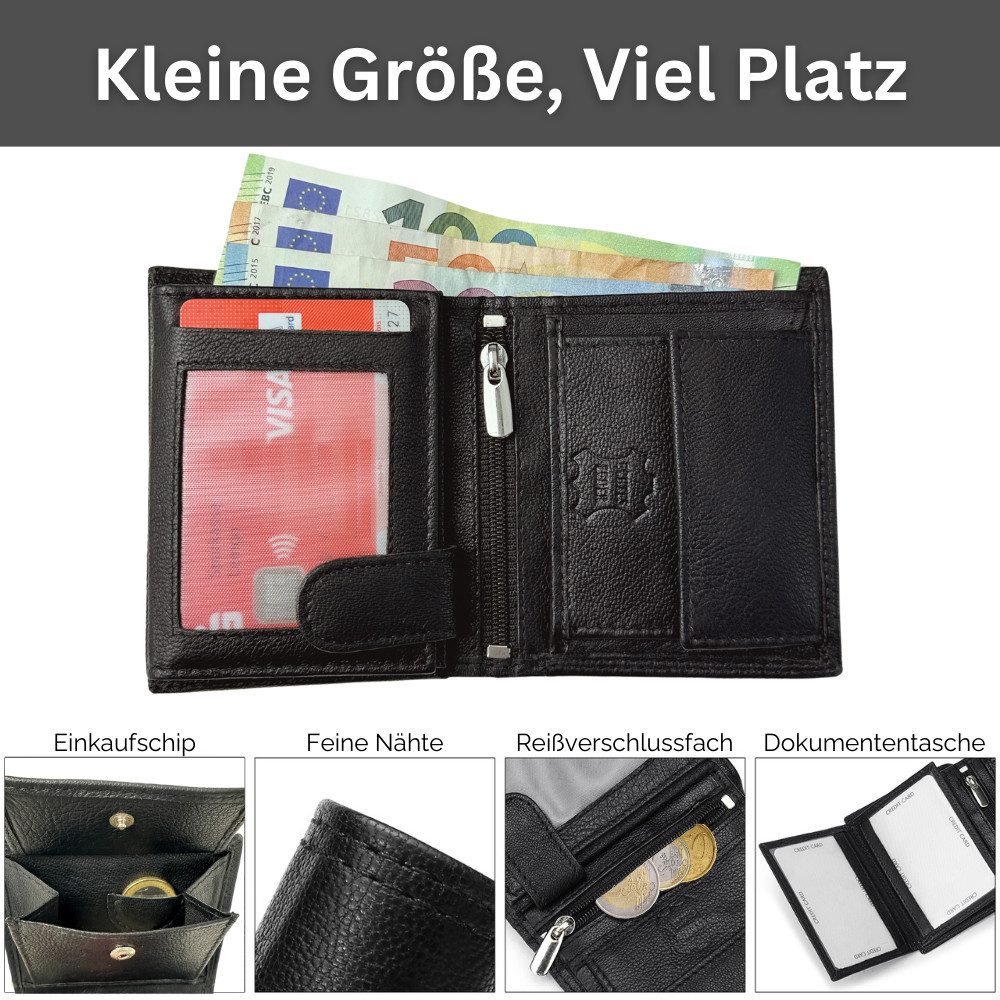 Fomax Geldbörse Mini-Format Herren aus echtem Leder mit RFID Schutz, 11 Kar günstig online kaufen