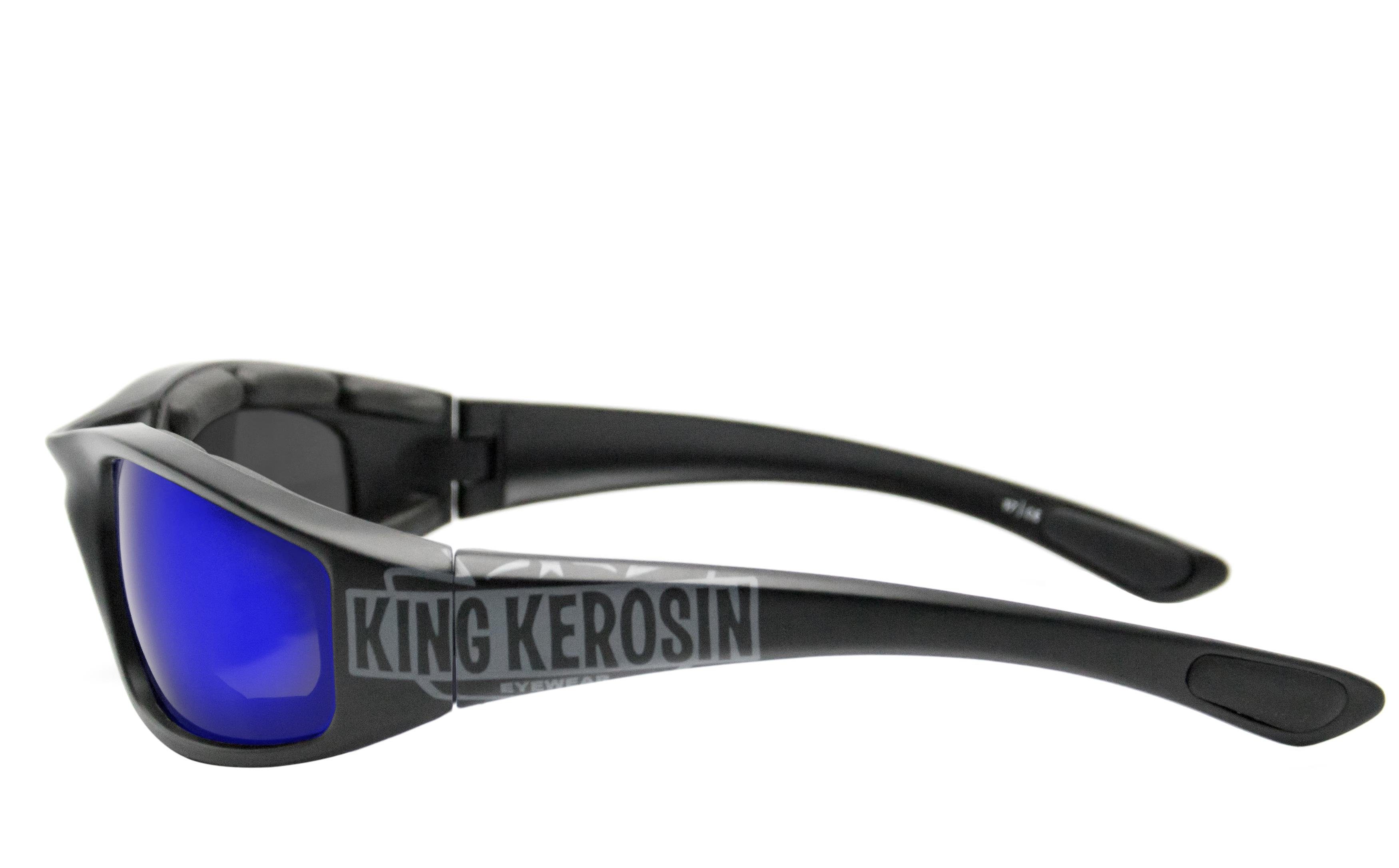 Motorradbrille durch Kunststoff-Sicherheitsglas Steinschlagbeständig KK140 gepolstert, KingKerosin