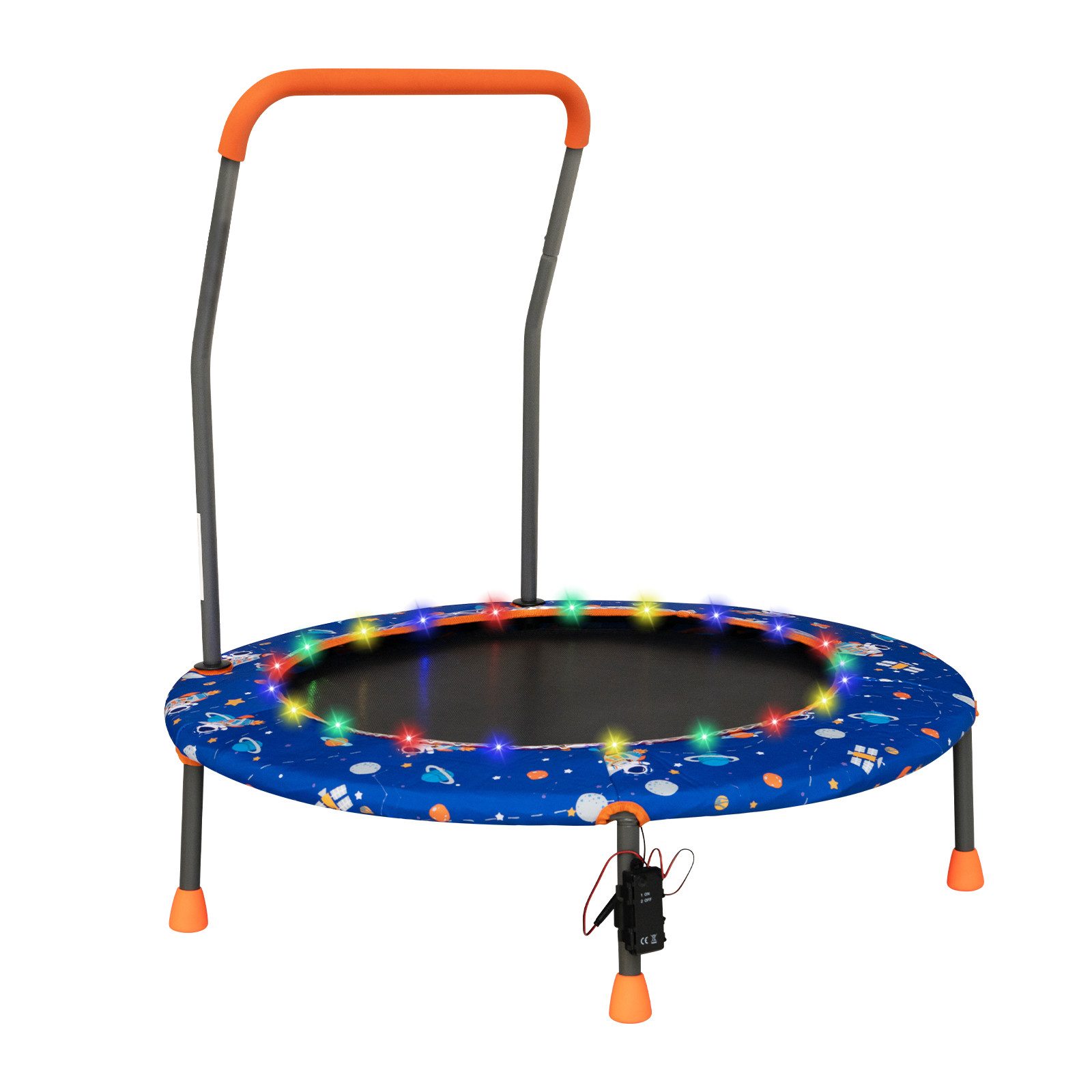 COSTWAY Kindertrampolin, φ92 cm mit LED & Griff