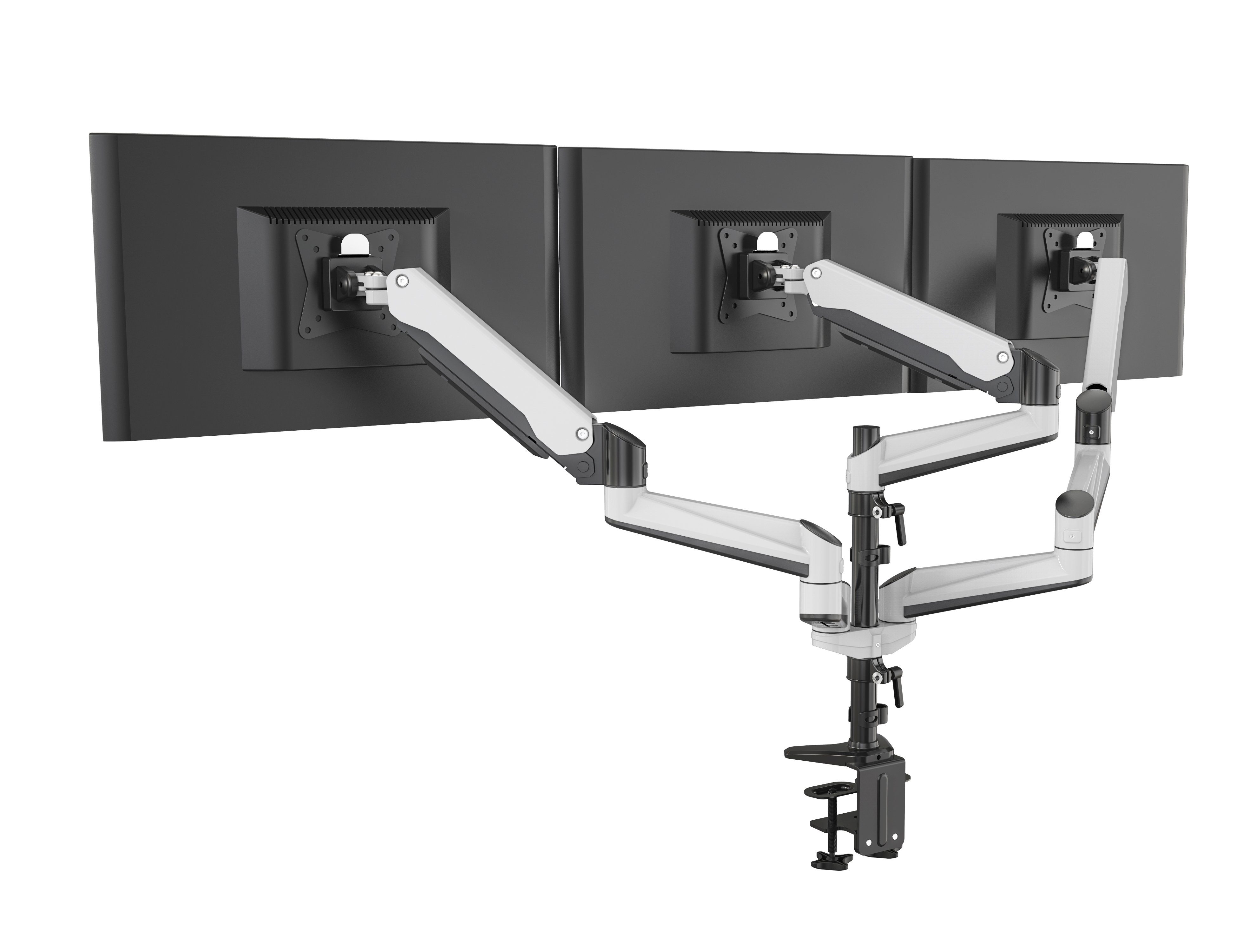 HFTEK Monitor-Halterung, (3 Fach - Tischhalterung für 3 Bildschirme von 15  – 27 Zoll mit VESA 75/100)