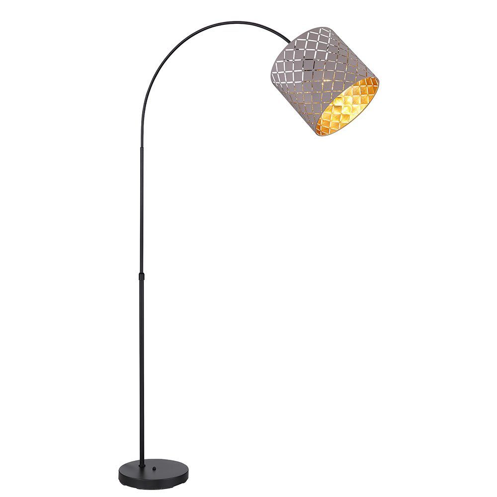 Leuchtmittel Bogenleuchte Stehlampe Bogenlampe, gold inklusive, schwarz Bogenstandleuchte Leselampe LED nicht Globo