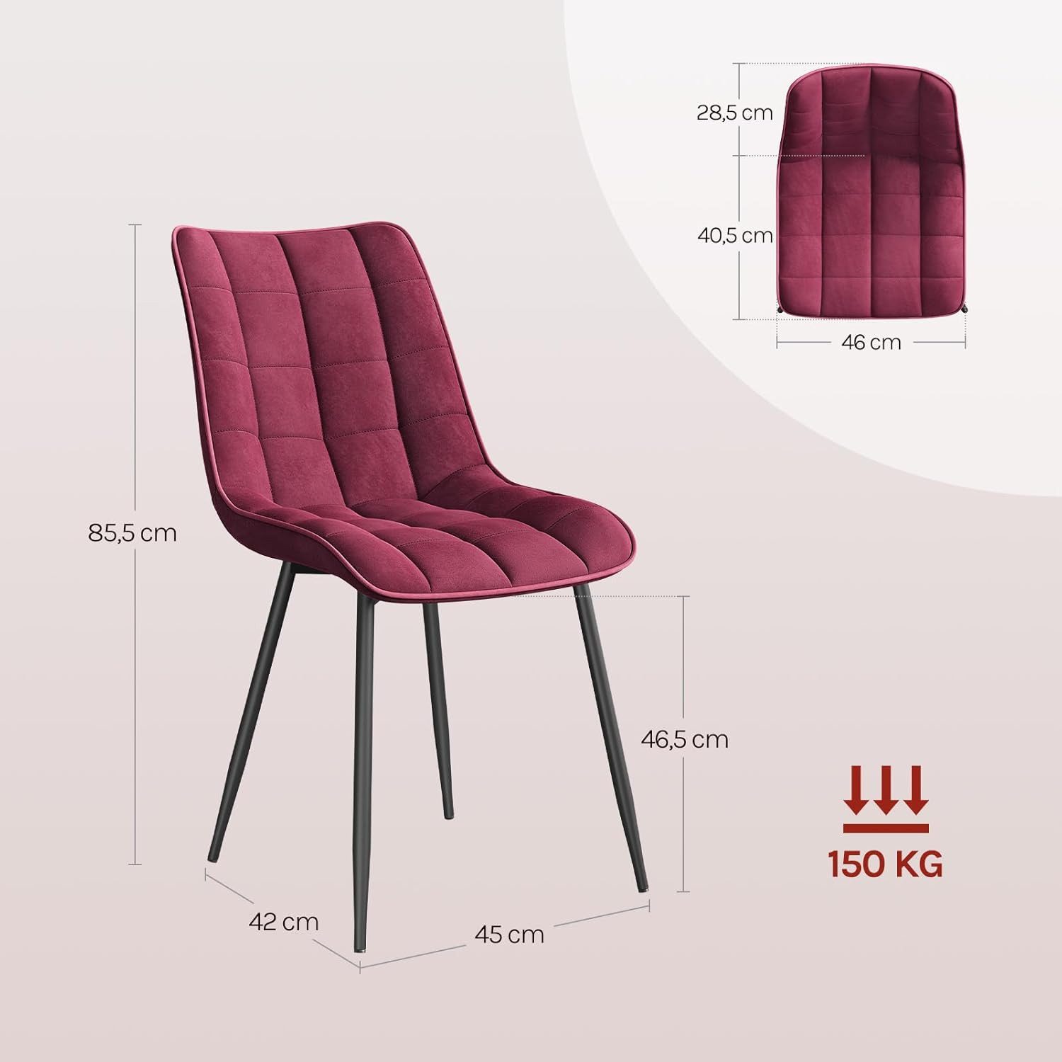 Woltu 4-Fußstuhl (6 St), Küchenstuhl Polsterstuhl Design Stuhl, aus Samt
