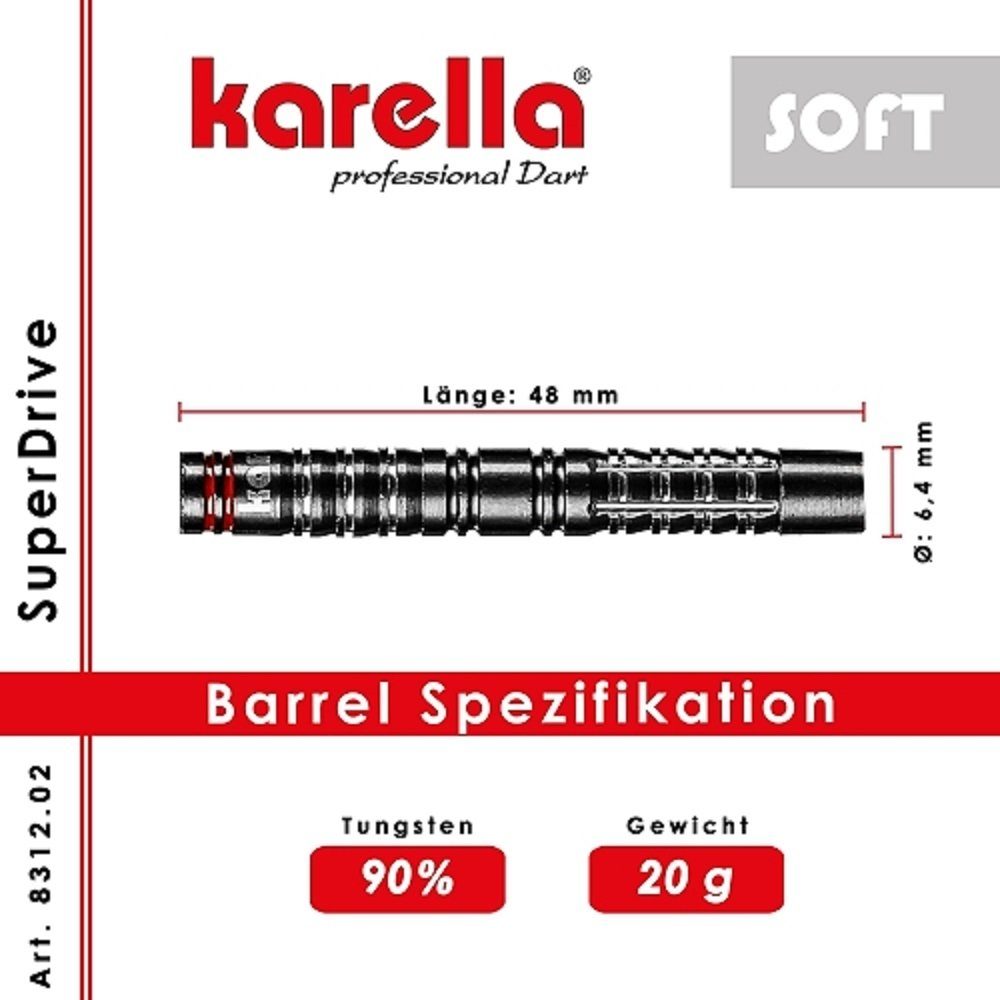 SuperDrive schwarz 20g Softdarts - Softdart Karella