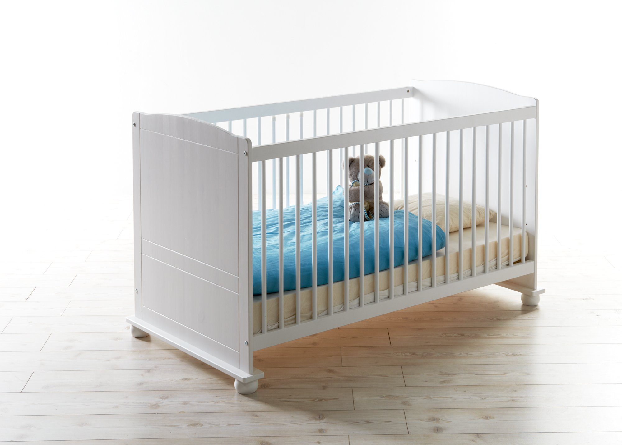 Ticaa Babybett Babybett Gitterbett Adam Kiefer Weiß