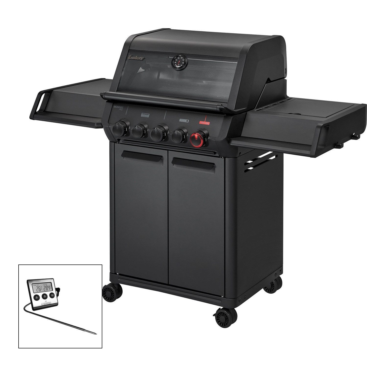 Enders® Gasgrill Monroe Pro 3 SIKR Turbo Shadow inkl. Seargrate und Thermometer