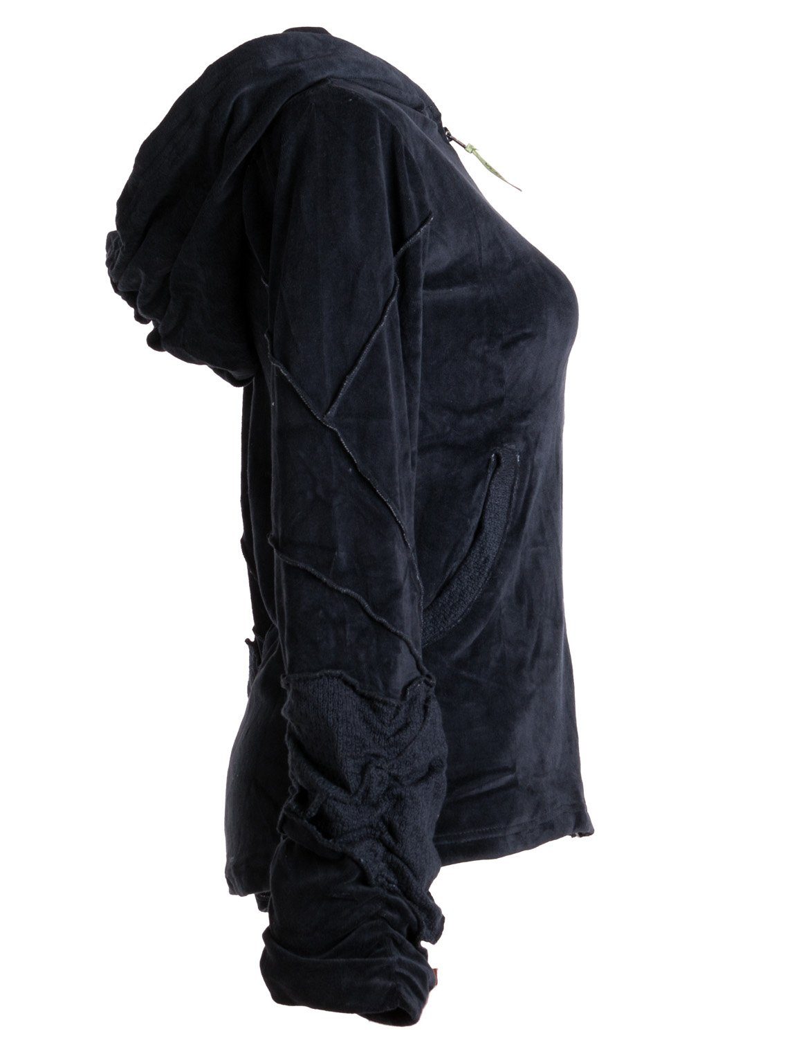 Vishes Sommerjacke Samtjacke Hoodie Elfenjacke Cardigan, Ethno, Hippie, Goa Style