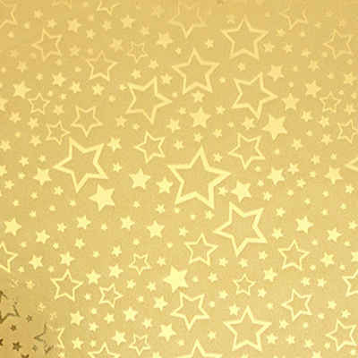Star Geschenkpapier, Geschenkpapier goldene Sterne 70cm x 2m, Rolle