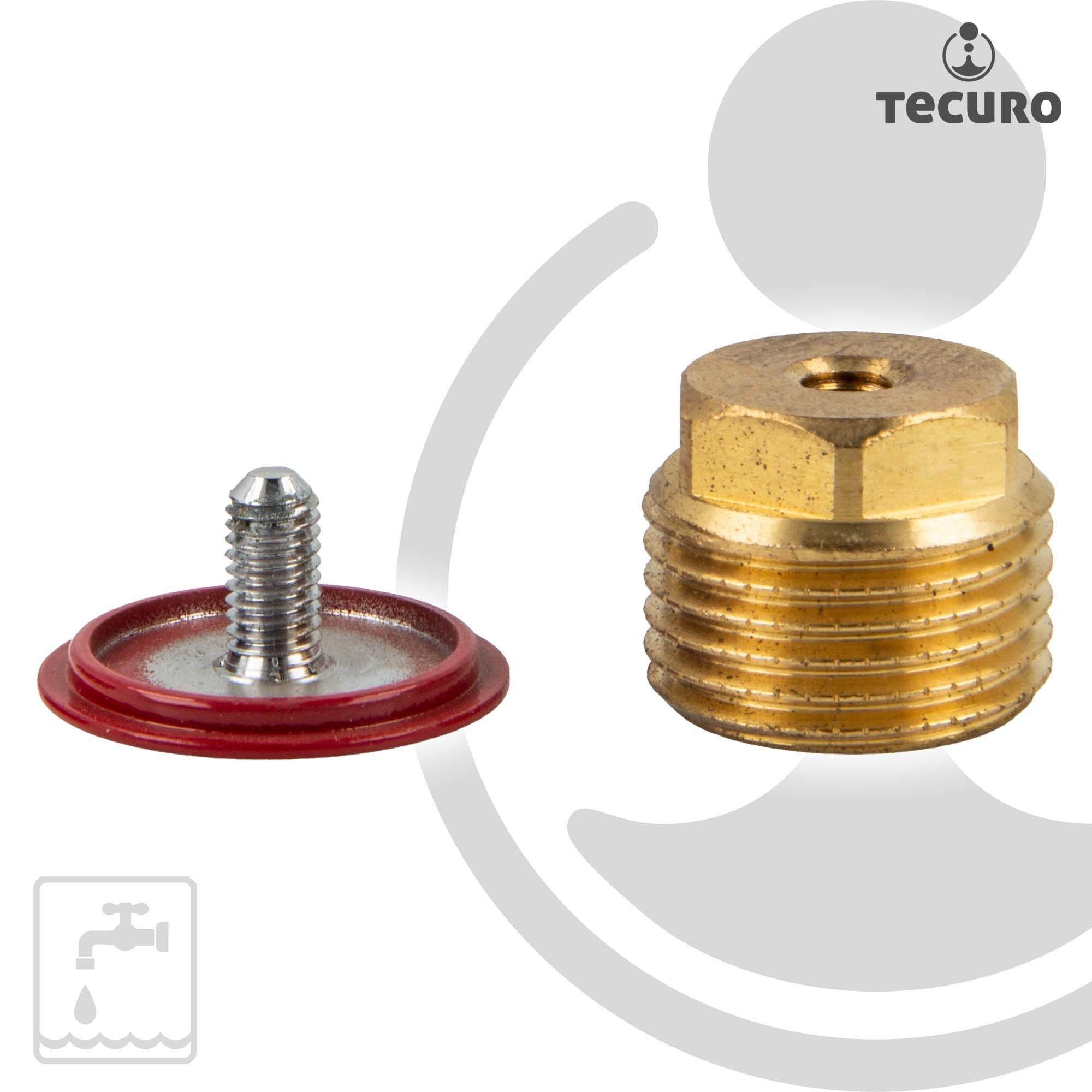 tecuro Gewindefitting Verschluss - Stopfen AG G 1/2 Zoll, optional mit Rosette, 1/2 Zoll